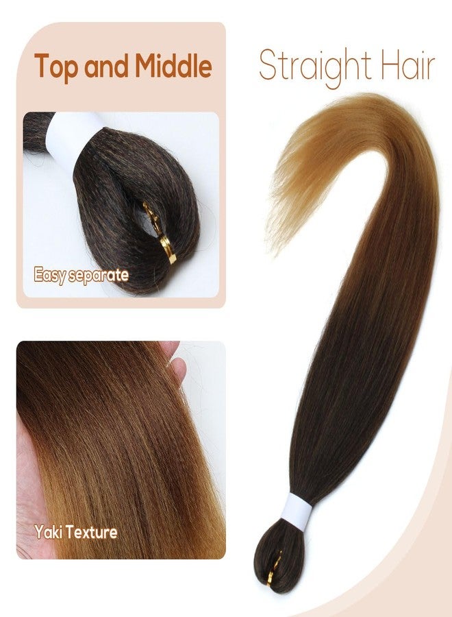 Siphis Brown to Honey Blonde Ombre Braiding Hair Pre stretched,#1b3027 Box Hair for Braiding Hypoallergenic Knotless straight Crochet Braids Ez Braid Synthetic Twist Braids Hair - Image 3