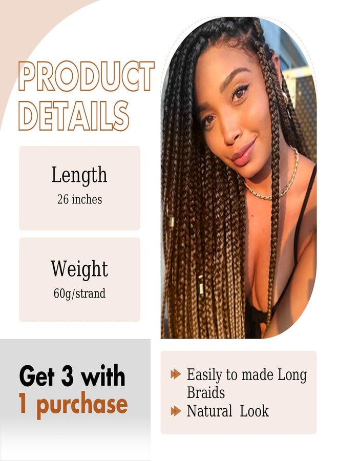 Siphis Brown to Honey Blonde Ombre Braiding Hair Pre stretched,#1b3027 Box Hair for Braiding Hypoallergenic Knotless straight Crochet Braids Ez Braid Synthetic Twist Braids Hair - Image 2