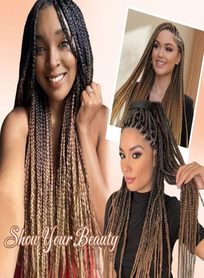 Siphis Brown to Honey Blonde Ombre Braiding Hair Pre stretched,#1b3027 Box Hair for Braiding Hypoallergenic Knotless straight Crochet Braids Ez Braid Synthetic Twist Braids Hair - Image 4