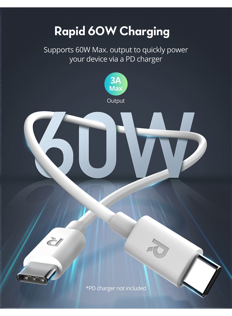 RAVPOWER RP-CB1021 Type-C To Type-C Cable 1M TPE White - Image 3