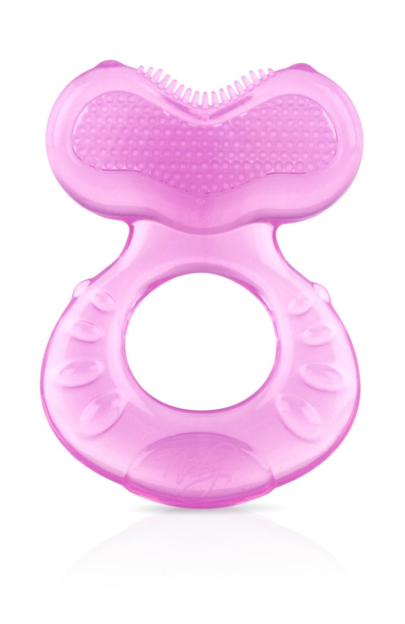 Nuby Silicone Teethe-eez Teether with Bristles, Includes Hygienic Case, Colors May Vary - Image 3