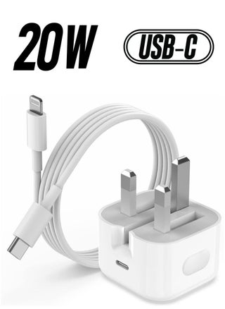20W USB C Fast Charger for iPhone 14/14 Plus/14 Pro/14 Pro Max/13/12/11/X/XR/XS/SE 2020/8/7/6/6S Mini, iPad Pro – Type C PD Wall Charging Plug UK Adapter with 5FT Cord - pzsku/ZD3BFDEE5630BB2257F10Z/45/_/1739784170/7c21a7b3-a5e9-4f5f-8583-949ce3d90a5d