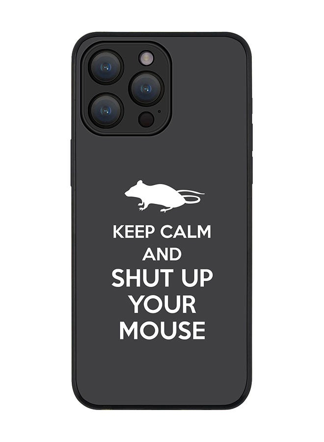 Stylizedd Cover for iPhone 15 Pro Max Case Rugged Black Slim fit Soft Flexible Anti Drop TPU Gel Thin Protective Phone Cases - Shut Up Your Mouse - Image 1