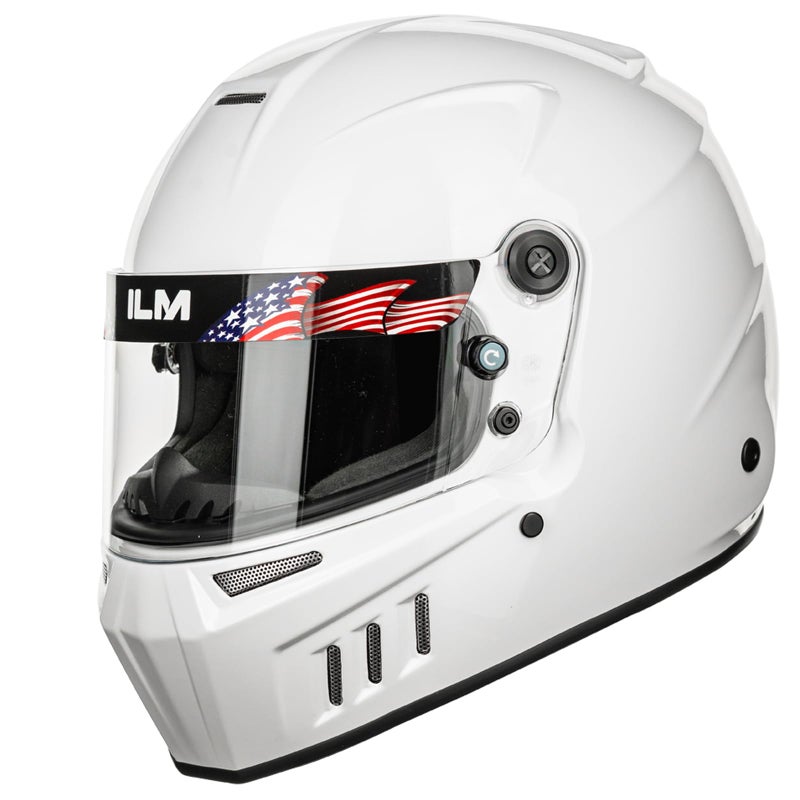 ILM Snell SA2025 Full Face Auto Racing Helmets Lightweight Fiberglass for Adult Men and Women Model 890S White - Image 2