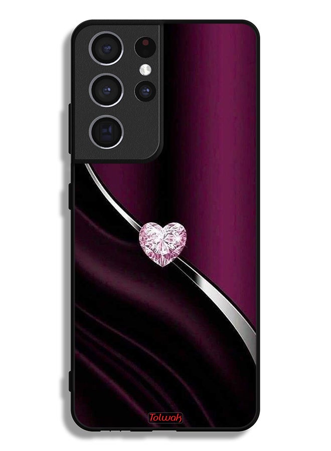 Tolwak Samsung Galaxy S21 Ultra 5G Protective Case Cover Diamond Heart - Image 3