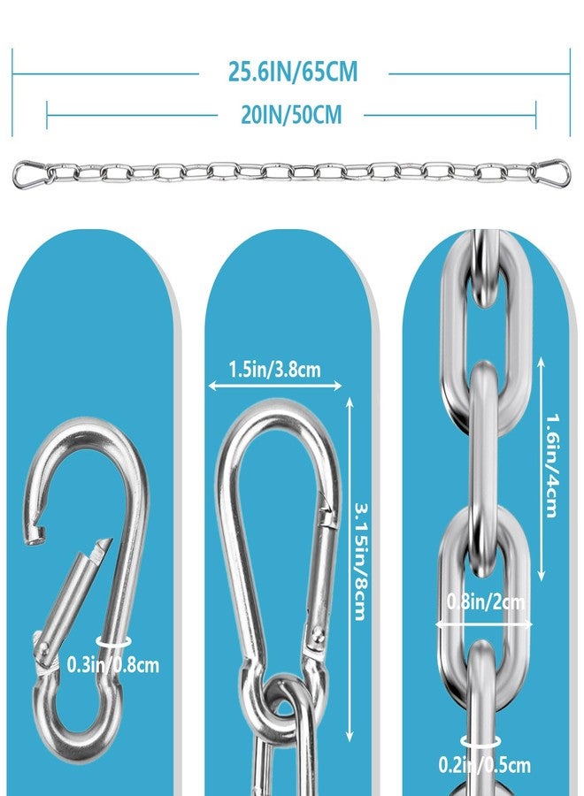 Favuit Heavy Duty Stainless Steel Chain, Hanging Safety Link Chain Fitness Chain Weight Lifting Chains with Carabiners for Home Gym Hammock Swing Hanging Chair Punching Bags (1 Pack) - Image 2