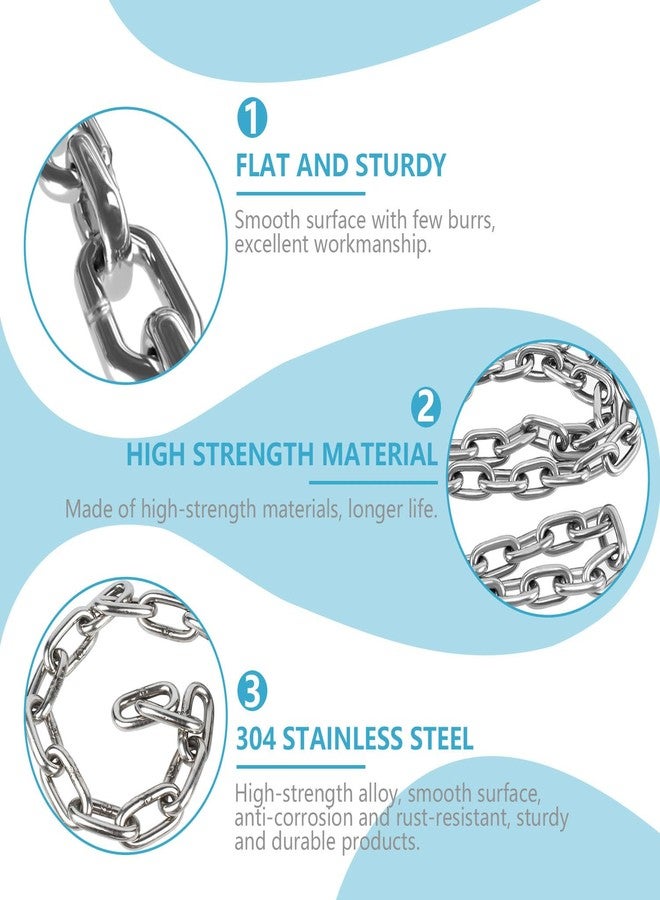 Favuit Heavy Duty Stainless Steel Chain, Hanging Safety Link Chain Fitness Chain Weight Lifting Chains with Carabiners for Home Gym Hammock Swing Hanging Chair Punching Bags (1 Pack) - Image 3