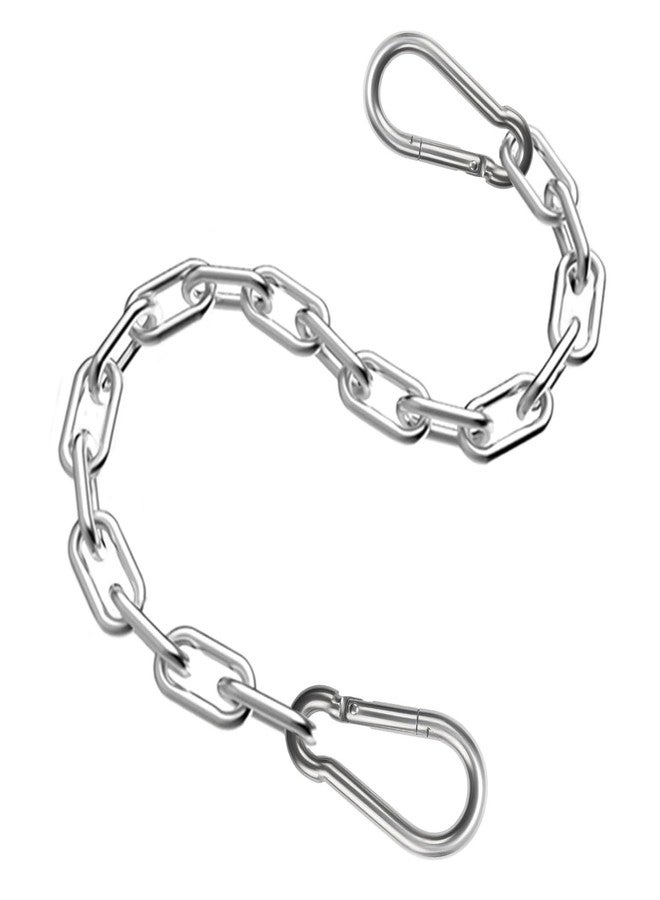 Favuit Heavy Duty Stainless Steel Chain, Hanging Safety Link Chain Fitness Chain Weight Lifting Chains with Carabiners for Home Gym Hammock Swing Hanging Chair Punching Bags (1 Pack) - Image 1