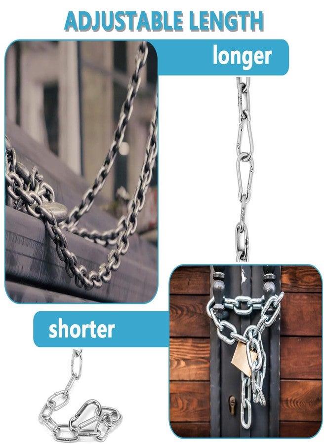 Favuit Heavy Duty Stainless Steel Chain, Hanging Safety Link Chain Fitness Chain Weight Lifting Chains with Carabiners for Home Gym Hammock Swing Hanging Chair Punching Bags (1 Pack) - Image 5
