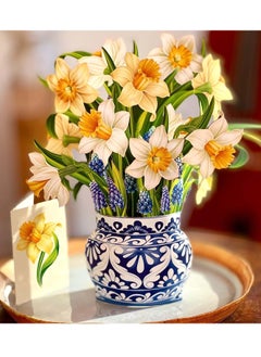 Y&D Pop Up Cards, English Daffodils, 12 inch Life Sized Forever Flower Bouquet 3D Popup Greeting Cards with Note Card and Envelope  - Image 4