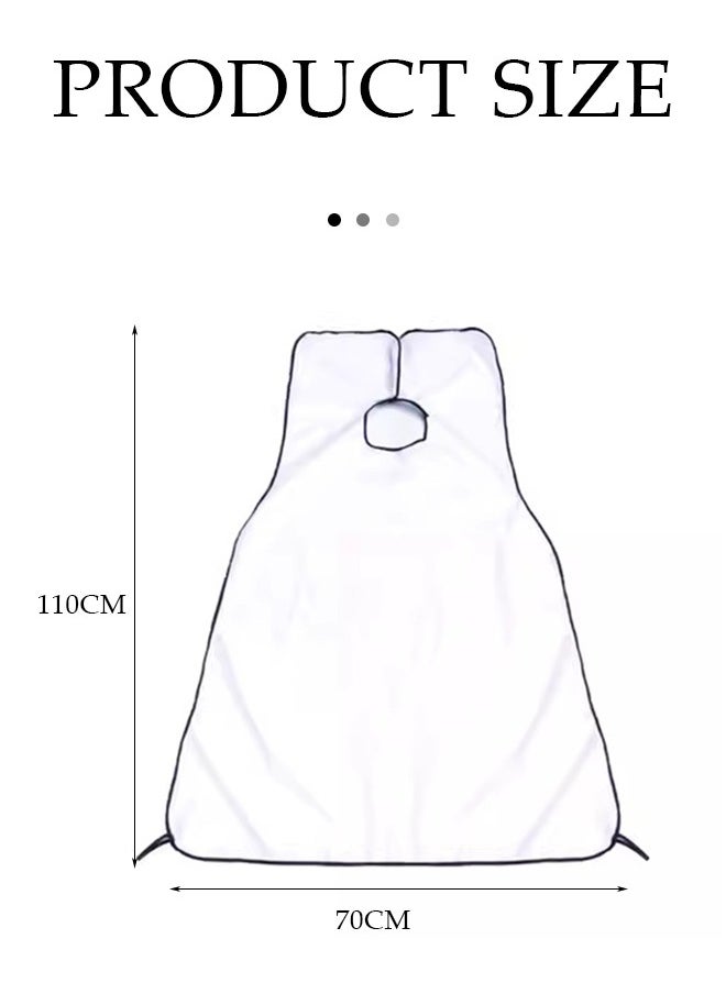 DUNISO Beard bib, men's non stick shaving cloth, shaving apron，with two transparent suction cups, 110x70cm, white  - Image 2