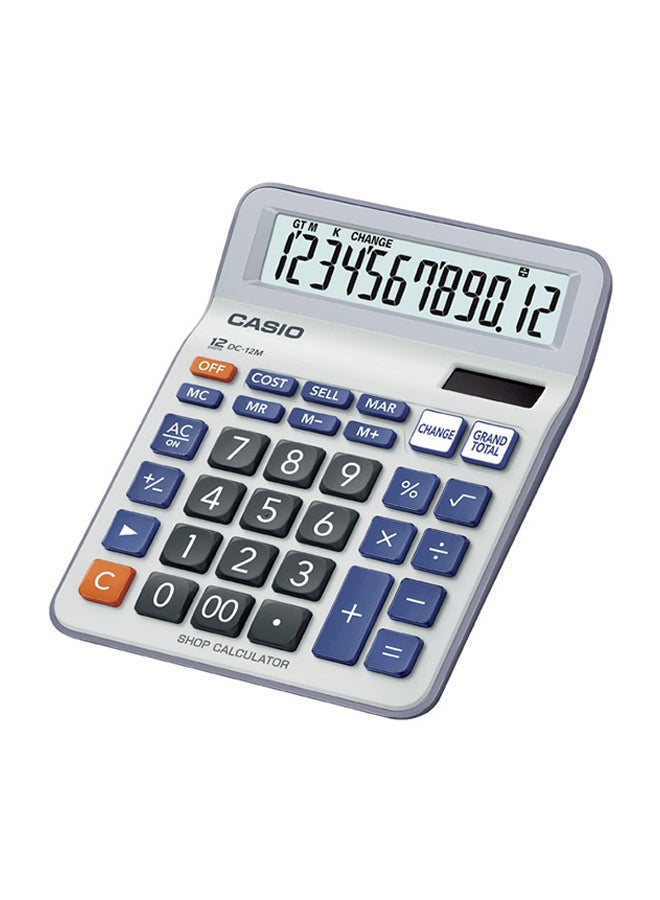 12-Digit Shop Calculator DC-12M-W-DP Silver