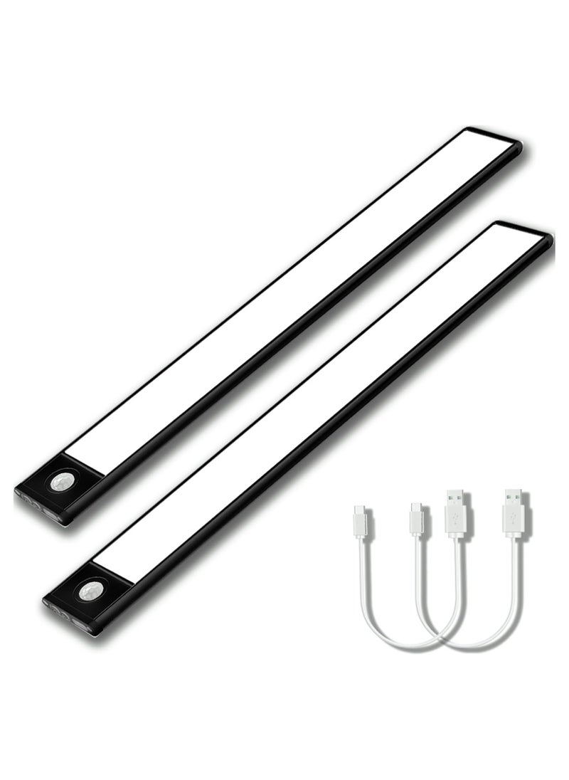 OHAHO LED Under Cabinet Lighting 19.7inch Motion Sensor Light Indoor, 3000mAh Rechargeable Dimmable Closet Lights Kitchen Night Lights 74 Lamp Bead Under Counter Light for Wardrobe Closets Cupboar  - Image 1