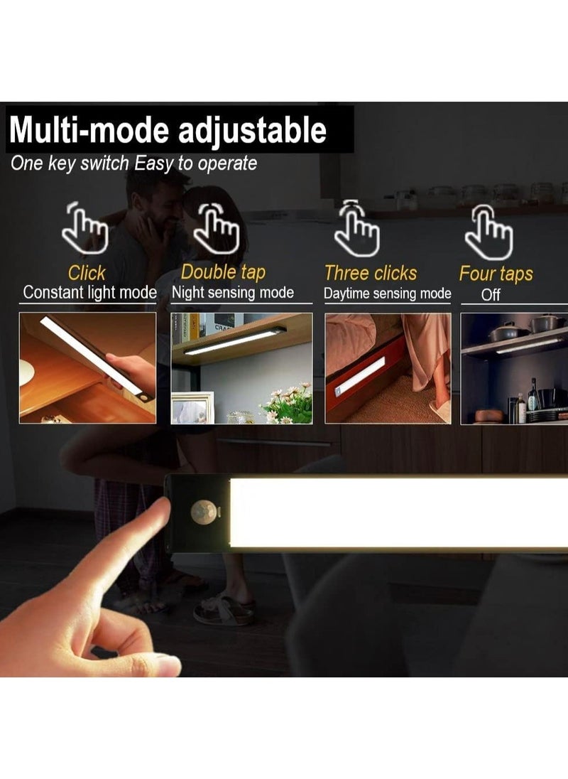 OHAHO LED Under Cabinet Lighting 19.7inch Motion Sensor Light Indoor, 3000mAh Rechargeable Dimmable Closet Lights Kitchen Night Lights 74 Lamp Bead Under Counter Light for Wardrobe Closets Cupboar  - Image 3
