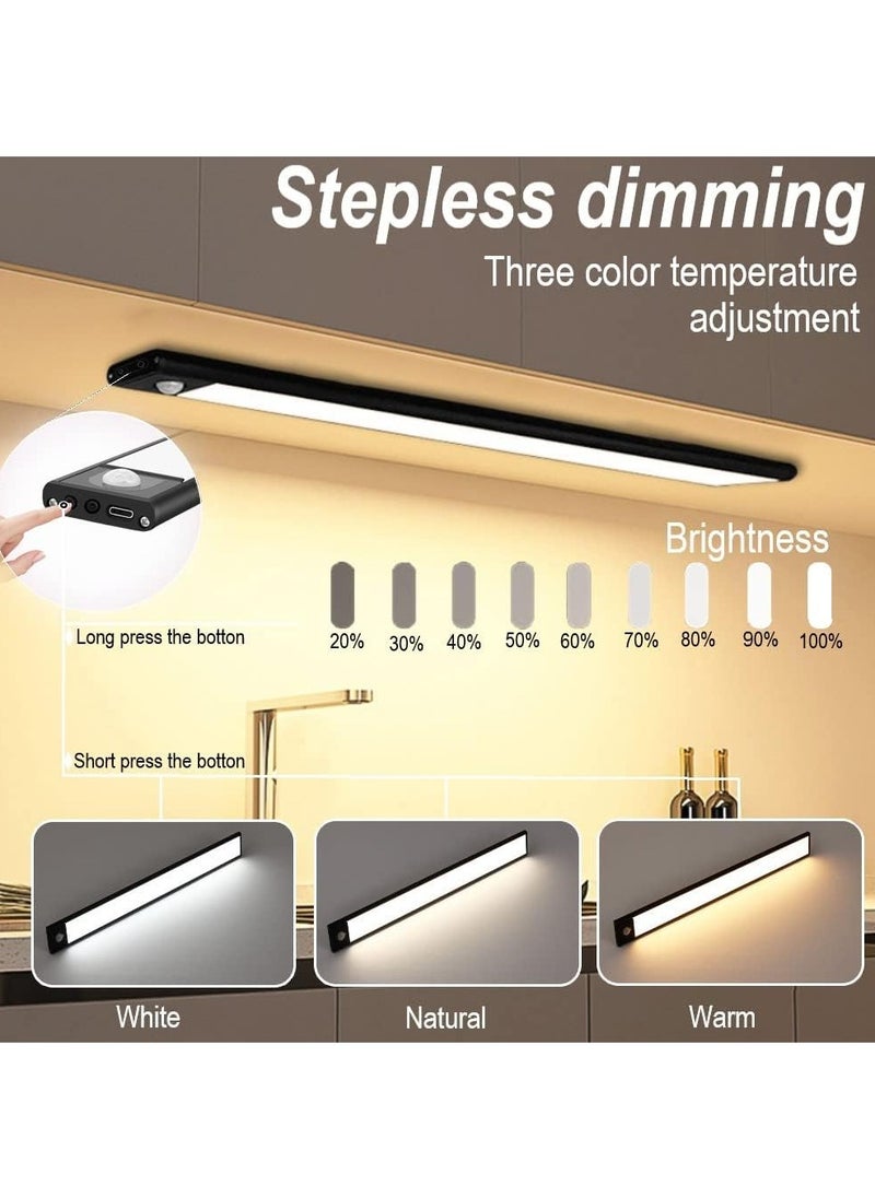 OHAHO LED Under Cabinet Lighting 19.7inch Motion Sensor Light Indoor, 3000mAh Rechargeable Dimmable Closet Lights Kitchen Night Lights 74 Lamp Bead Under Counter Light for Wardrobe Closets Cupboar  - Image 5