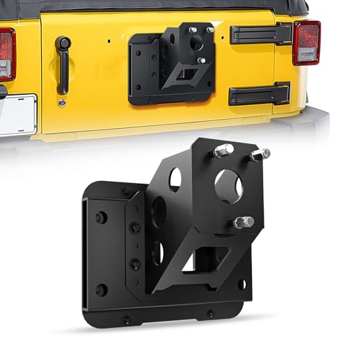 XOOKUN Adjustable jk Spare Tire Carrier Composition Jeep Wrangler JK JKU Unlimited 2007-2018 (2/4 Doors) Heavy Duty Installation Bracket Up to 37 inch - Image 1