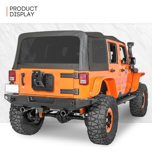 XOOKUN Adjustable jk Spare Tire Carrier Composition Jeep Wrangler JK JKU Unlimited 2007-2018 (2/4 Doors) Heavy Duty Installation Bracket Up to 37 inch - Image 3