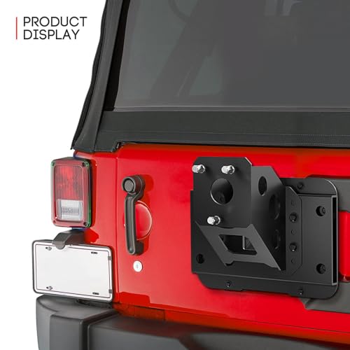 XOOKUN Adjustable jk Spare Tire Carrier Composition Jeep Wrangler JK JKU Unlimited 2007-2018 (2/4 Doors) Heavy Duty Installation Bracket Up to 37 inch - Image 4
