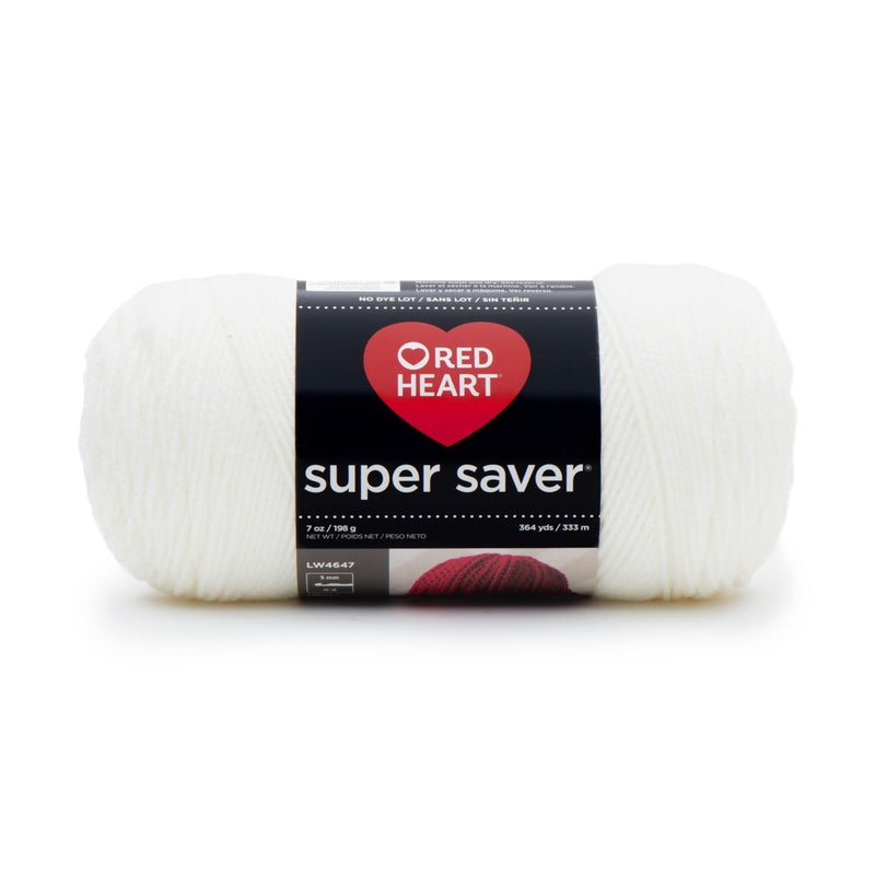 RED HEART Super Saver Yarn, Soft White - Image 1