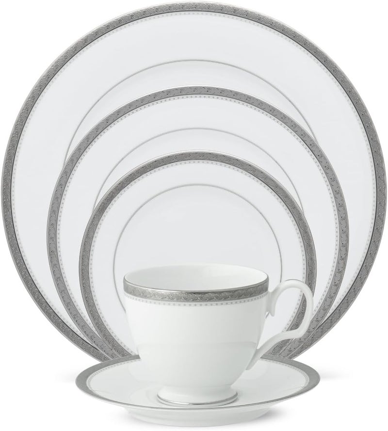 Noritake Charlotta Platinum 5Piece Place Setting Service for 1 - Image 1