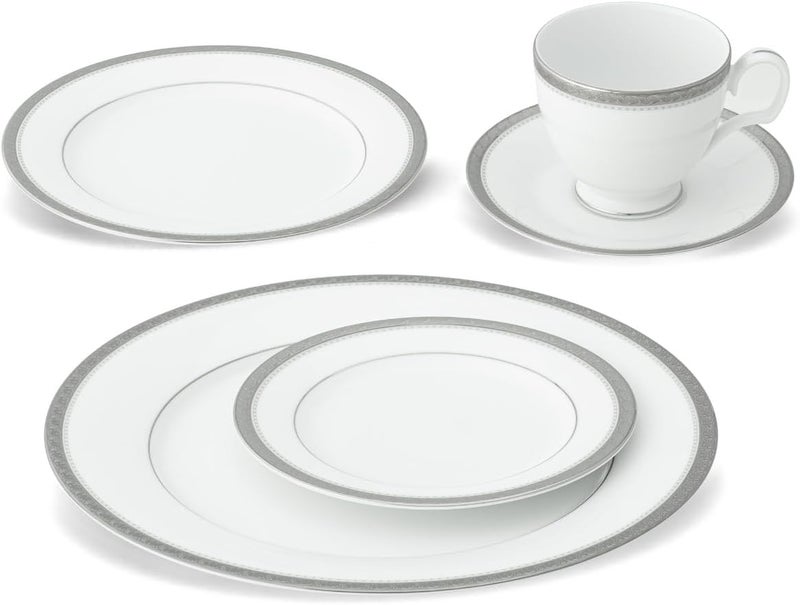 Noritake Charlotta Platinum 5Piece Place Setting Service for 1 - Image 2
