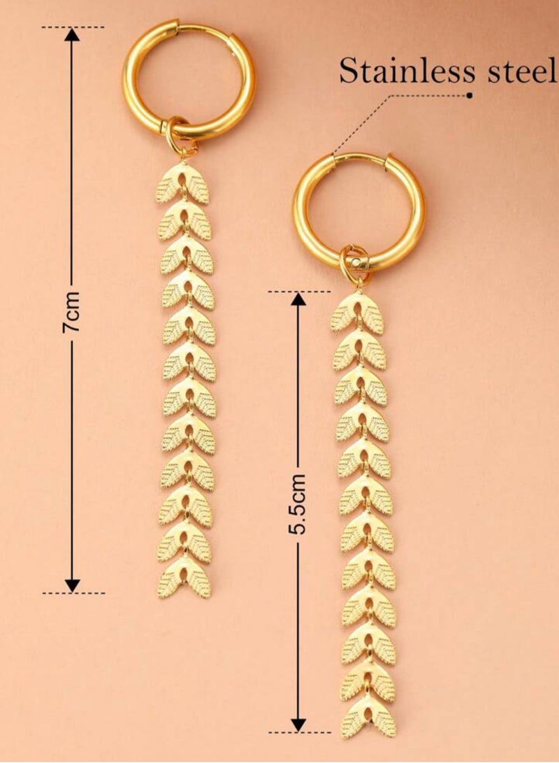 Equal Elegant Women's Stainless Steel Gold Plated Earrings - Image 5