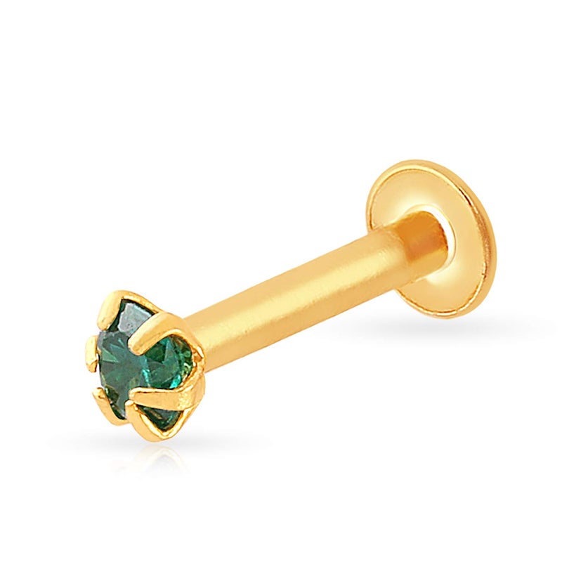Malabar Gold & Diamonds Yellow Gold Nose Pin for Women 22 k | 22k BIS Hallmark (916) Nose Stud for Women and Girls with Piercing - Image 1