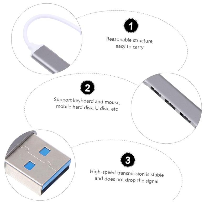 Aluminum Alloy Portable USB Hub 3 0 4 Port Extender No Driver Needed - Image 4