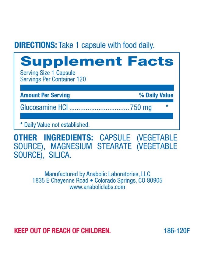 Anabolic Laboratories Vegan Glucosamine Joint Health Supplement - Soft Tissue Cartilage Tendon and Ligament Supplement for Enhanced Mobility Comfort & Flexibility - Non-GMO Shellfish Free & Made in The USA - 120 Servings - Image 2