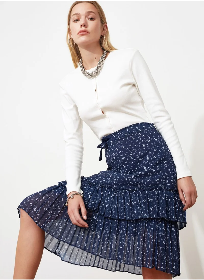 ترينديول Asymmetric Printed Midi Skirt
