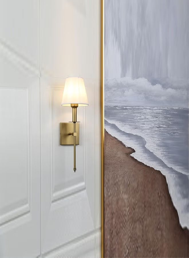 2 قطعة من أضواء الجدران الرفيعة بظلال قماشية، مصابيح جدارية صناعية، تركيبات جدارية مثبتة على الحائط للمرايا والممرات والمطابخ وغرف النوم وغرف المعيشة والحمامات، بلون - Image 3