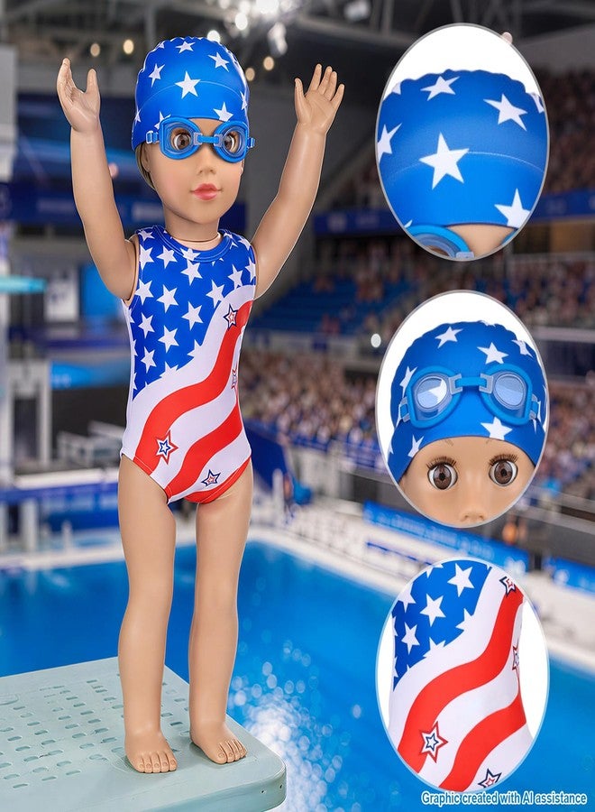 UNICORN ELEMENT 9 Pcs American 18" Doll Clothes Swimsuit Set & Accessories - Image 3