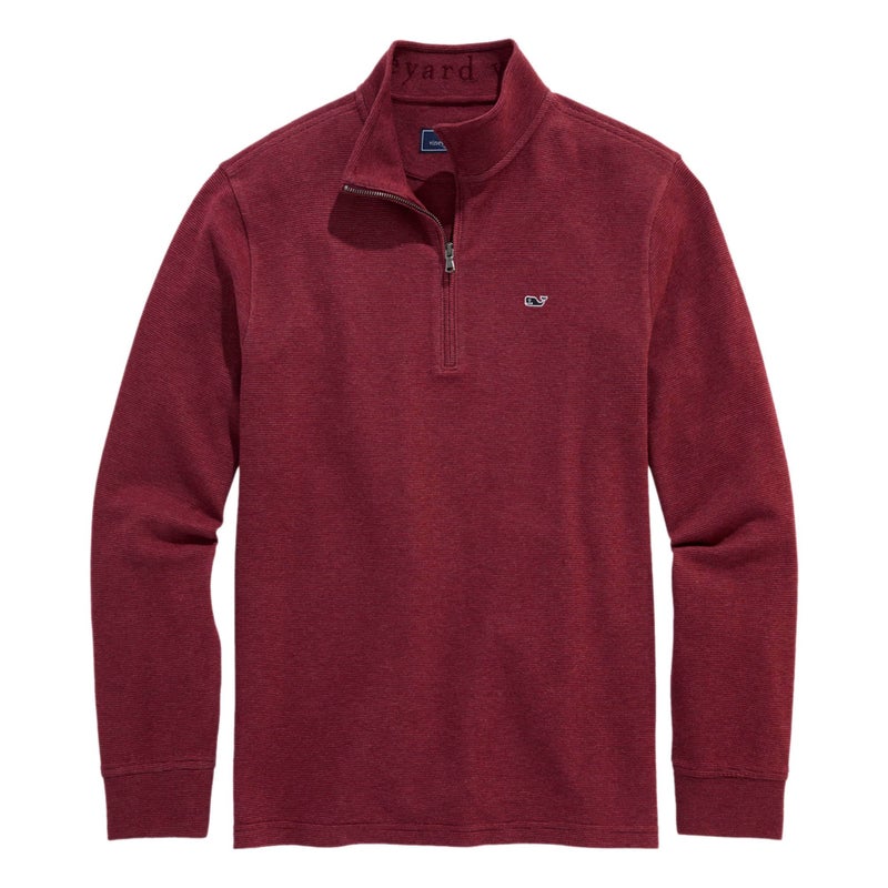 Vineyard Vines Men's Saltwater Quarter-Zip, Crimson - Image 1