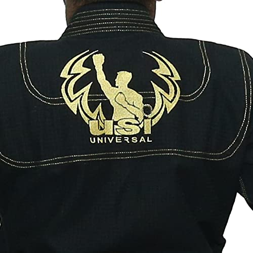 USI UNIVERSAL Jiu Jitsu Gi Dress for Men, BJJ Gi with Jacket, Pants, and Black Belt for Martial Arts Training Grappling Uniform (A0, Black) - Image 3