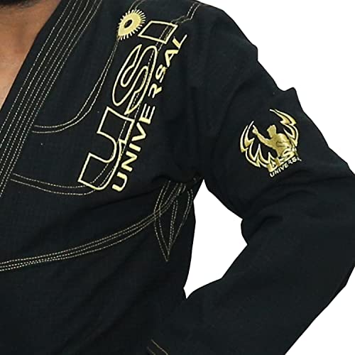 USI UNIVERSAL Jiu Jitsu Gi Dress for Men, BJJ Gi with Jacket, Pants, and Black Belt for Martial Arts Training Grappling Uniform (A0, Black) - Image 5