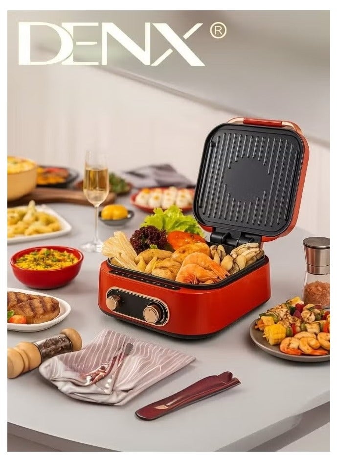Denx 1800W 2.5L Multifunction Electric Grill with Adjustable Thermostat and Sauce Tray - Image 4