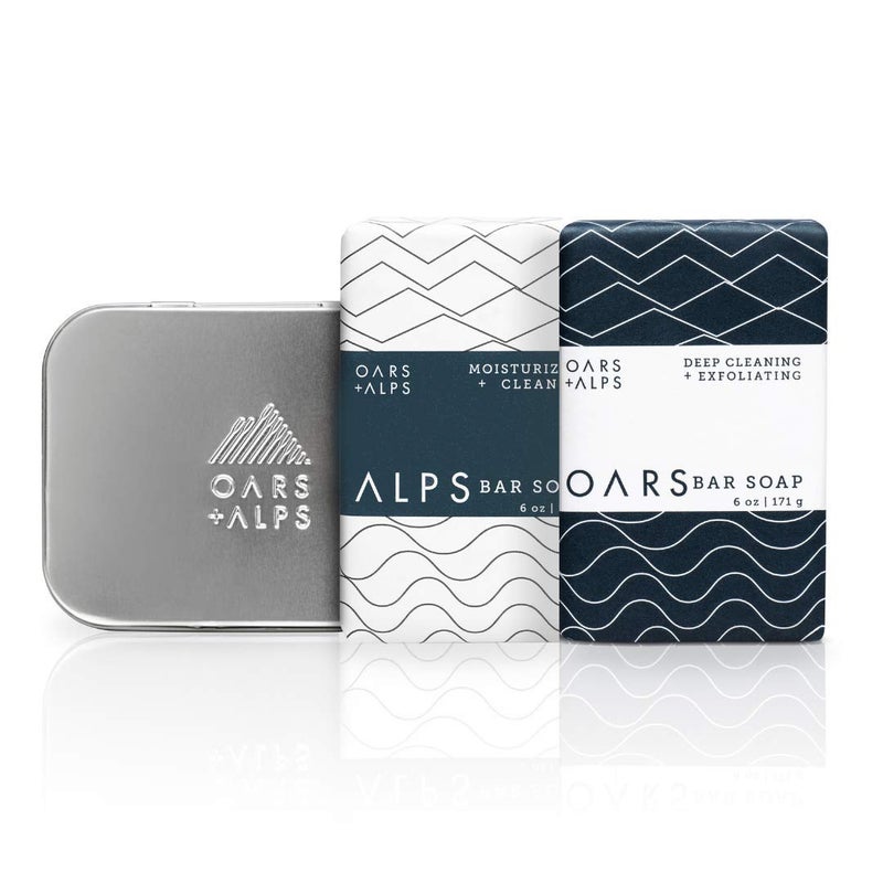 Oars  Alps Mens Bar Soap Gift Set Dermatologist Tested and Made with Clean Ingredients TSA Approved 2 Pack 6 Oz Each