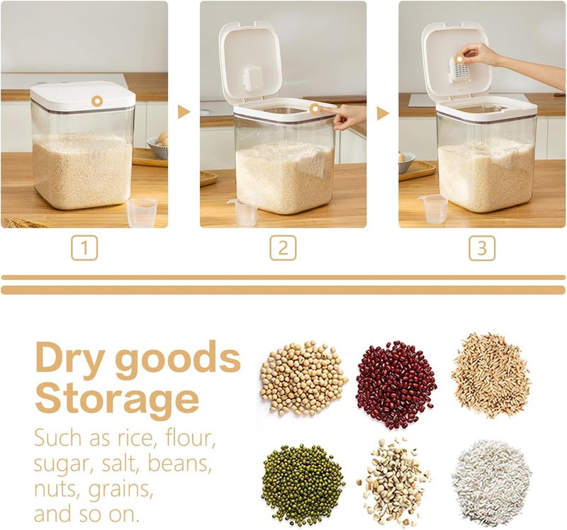 LivLab Flour Container 20LBS - 10 L /10.5 QT /10 KG - Rice Container Storage Food Grain Container Bins Household for Kitchen Pantry Organization (11L) - Image 2