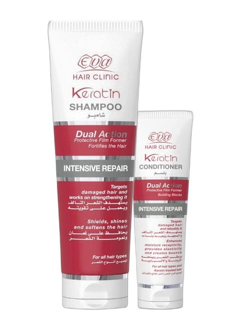 Eva Hair Clinic Keratin Shampoo 230ml + Conditioner 230ml