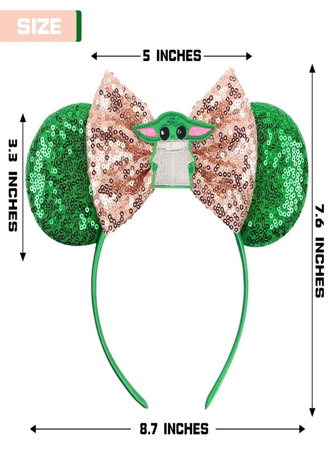 MADO Mouse Ears Headband for Women, Kids, and Adults - Green Park Ears Headbands (STWARS-GG-YD) - Image 3
