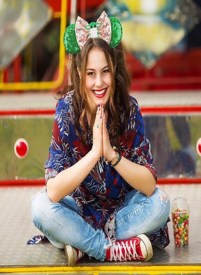 MADO Mouse Ears Headband for Women, Kids, and Adults - Green Park Ears Headbands (STWARS-GG-YD) - Image 5