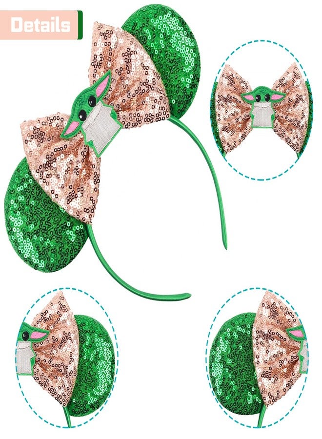 MADO Mouse Ears Headband for Women, Kids, and Adults - Green Park Ears Headbands (STWARS-GG-YD) - Image 4