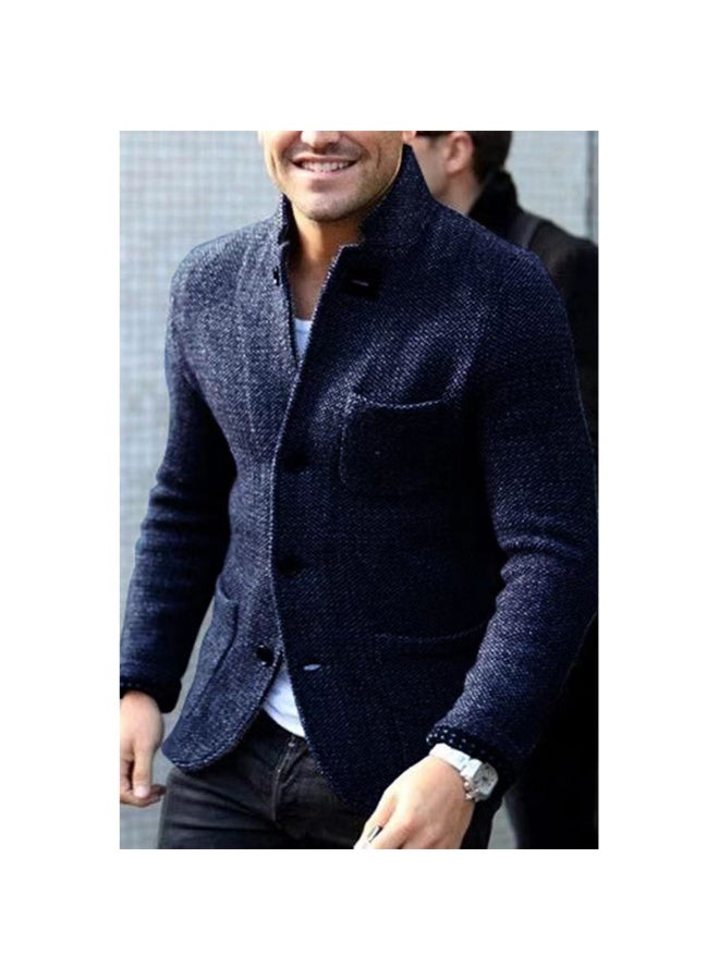 NIBEMINENT Mens Elegant Leisure Casual Knitted Blazers Spring Classic Basic Jackets Men Slim Comfy Blazers Outerwear - Image 1