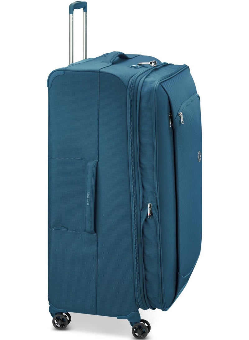 DELSEY Paris Montmartre Air 2.0 -  83 Cm Softcase 4 Double Wheel Expandable Check-In Luggage Trolley - Light Blue - Image 4