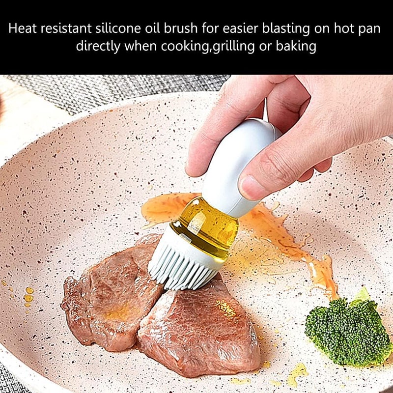 TINMIX Oil Dispenser with Brush - Glass Olive Oil Dispenser for Kitchen, 2 IN 1 Oil Dispenser Bottle with Silicone Basting Brush for Cooking Vinegar Sauce BBQ Grill Frying, T-OB21, Green - Image 4