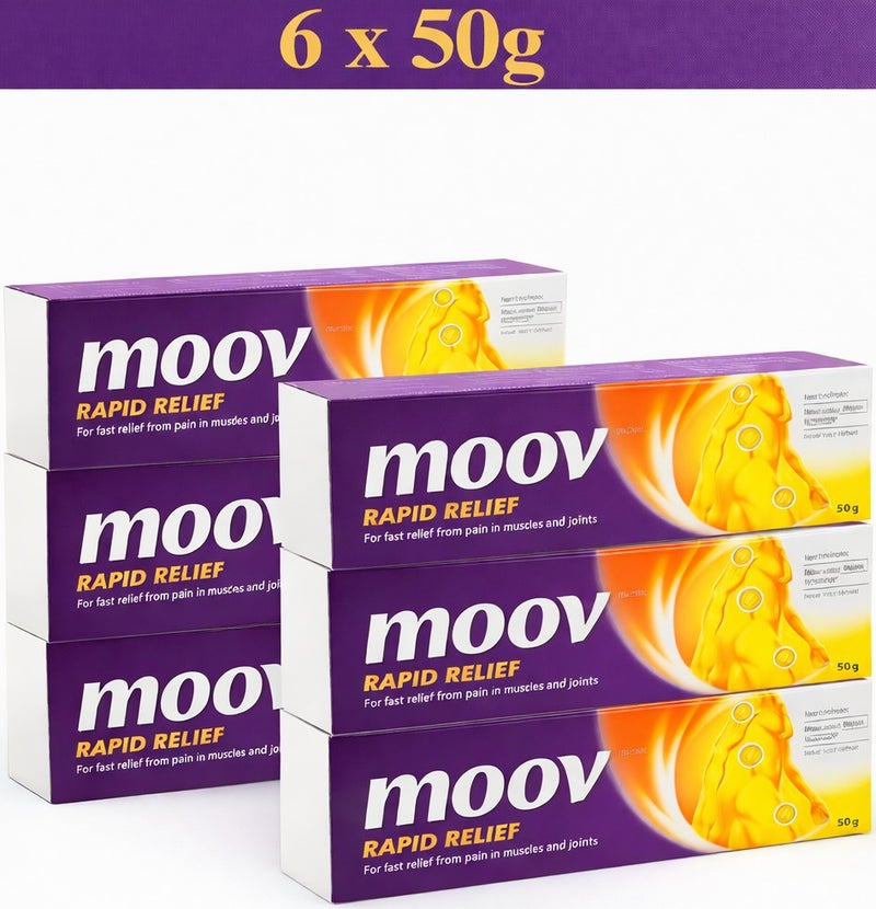 موف كريم مسكن آلام سريع المفعول 50 جم – عبوة 6 قطع | تركيبة أيورفيدية 100% لآلام الظهر والعضلات والمفاصل - Image 1