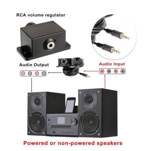 JAMHER Universal Car Amplifier Level Controller Car Audio Control Knob Sub Amp Volume Control Cable with 3.5mm Wire for Car Motorcycle Speakers Home Theater - Image 5