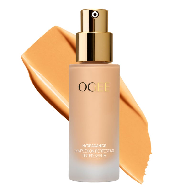 Ogee Complexion Perfecting Liquid Foundation  Lightweight Tinted Moisturizer For Face Hazel 200N  Light Golden Undertones  with Vitamin C  Jojoba Oil  Certified Organic  Made in USA