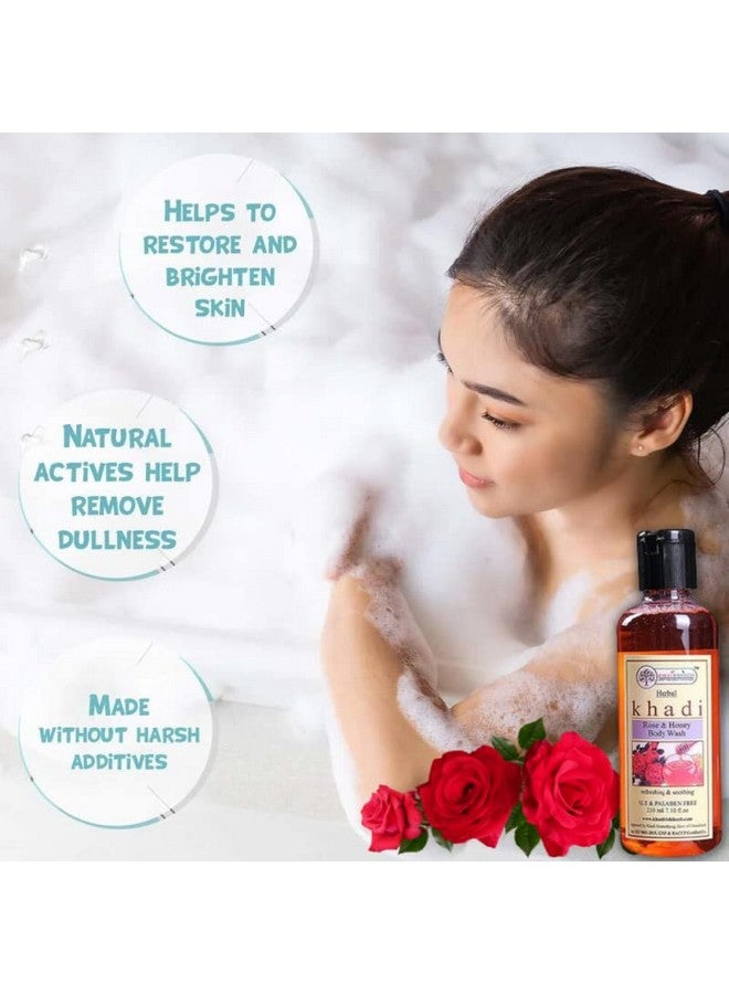 KHADI RISHIKESH غسول الجسم العشبي من خادي ريشكش بالعسل الوردي لتغذية البشرة للحصول على بشرة أنعم وأكثر نعومة مع زيت إكليل الجبل الوردي، الألوة فيرا، العسل، وزيوت أساسية تضيف إشراقة طبيعية (عبوة 1 (210 مل)) - Image 4
