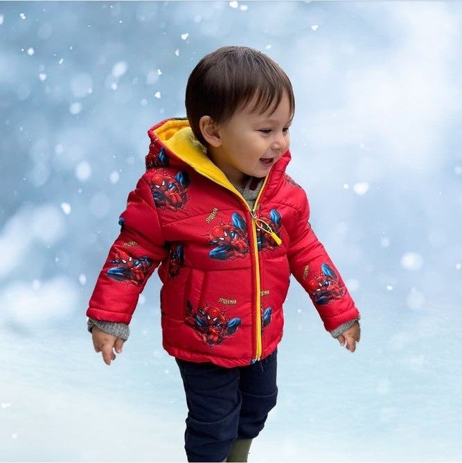 Sedirli Inflatable Unisex Children's Coat with Fleece Inside, Thick Waterproof Hooded Printed Winter Inflatable Coat - Image 1